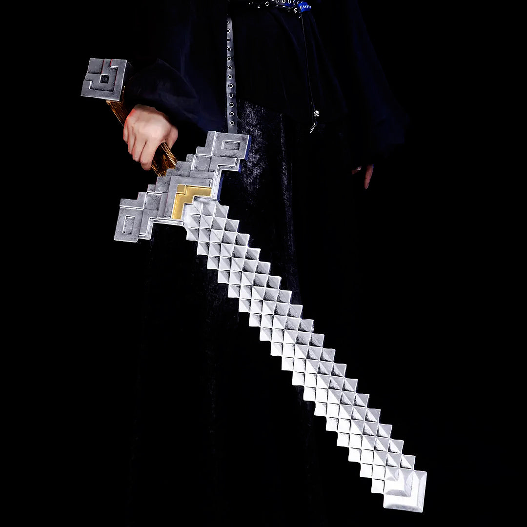 LJ Forge Wood & PVC Construction  Replica Inspired - Pixelated Sword Cosplay & Display Prop, Decorative Wall Art