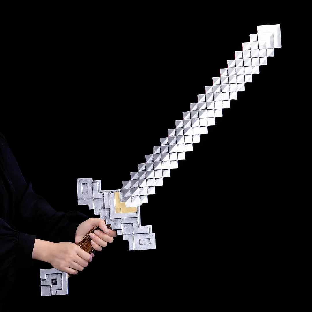 LJ Forge Wood & PVC Construction  Replica Inspired - Pixelated Sword Cosplay & Display Prop, Decorative Wall Art