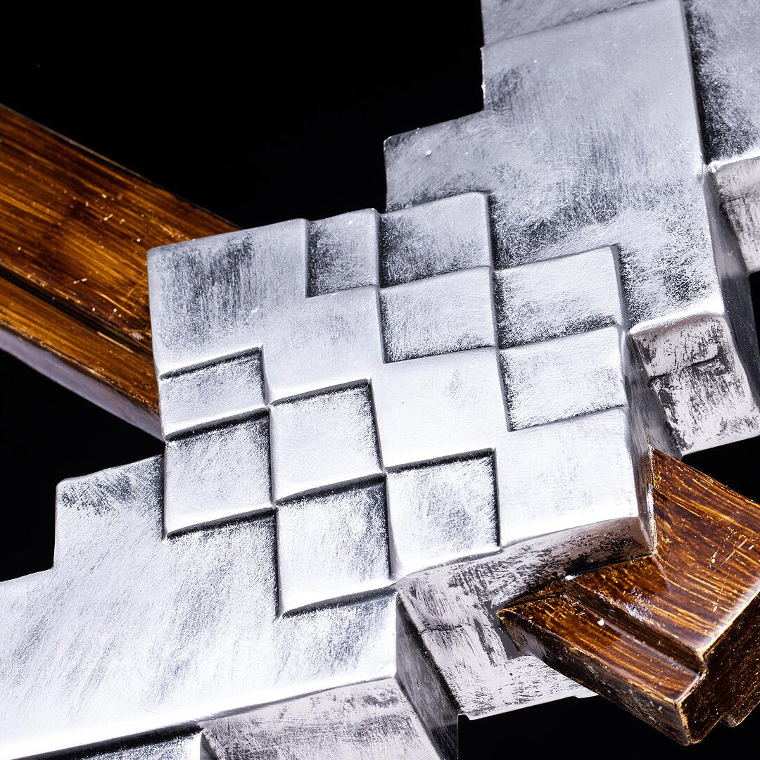 LJ Forge PVC Sammler-Replik inspiriert – Pixelige Spitzhacken-Cosplay- und Ausstellungs-Requisite, dekorative Wandkunst